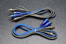 2 PCS 6 FT RCA WIRE BLUE GRAY 2 CHANNEL CAR HOME AUDIO INTERCONNECT STEREO BLS-6