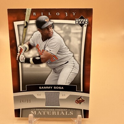 2005 Upper Deck Generations Present Materials /99 Sammy Sosa PR-SS