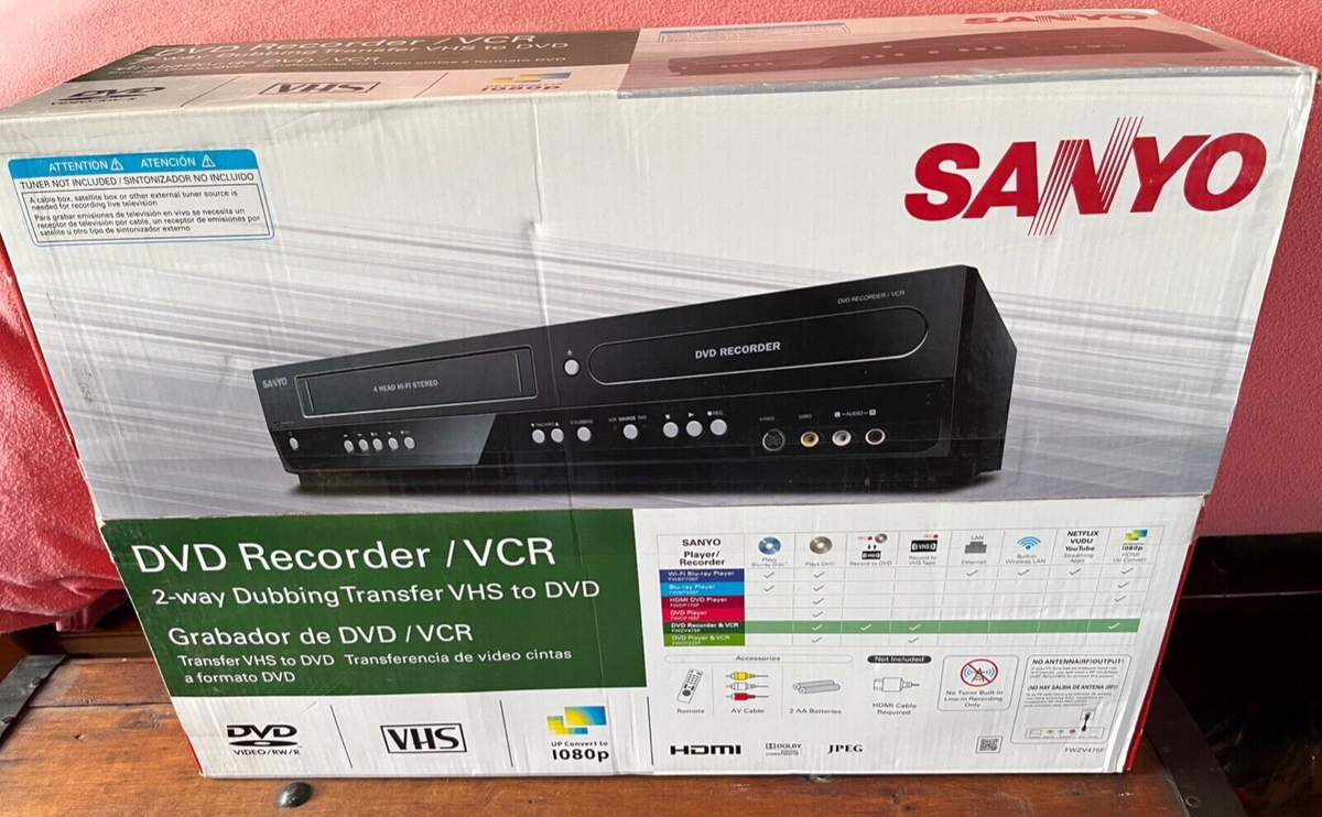 SANYO Funai FWZV475F DVD/VCR Combo Recorder VHS to DVD/TV to DVD