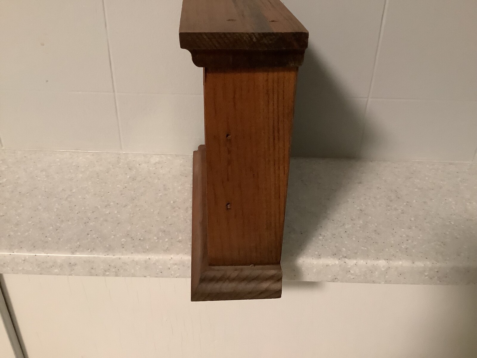 VTG Noel Woodcraft Wood Mantel Clock Missouri-Quartz-Battery Powered (TESTED)