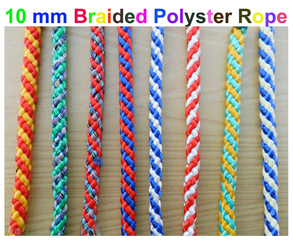 10MM Dual Color Braided cord Polyster Rope-NYLON ROPE decoration hecking  rope