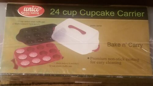 Unico 24 Cupcake Carrier Babeczki Patelnia do pieczenia i przenoszenia Muffin NOWY  - Zdjęcie 1 z 5