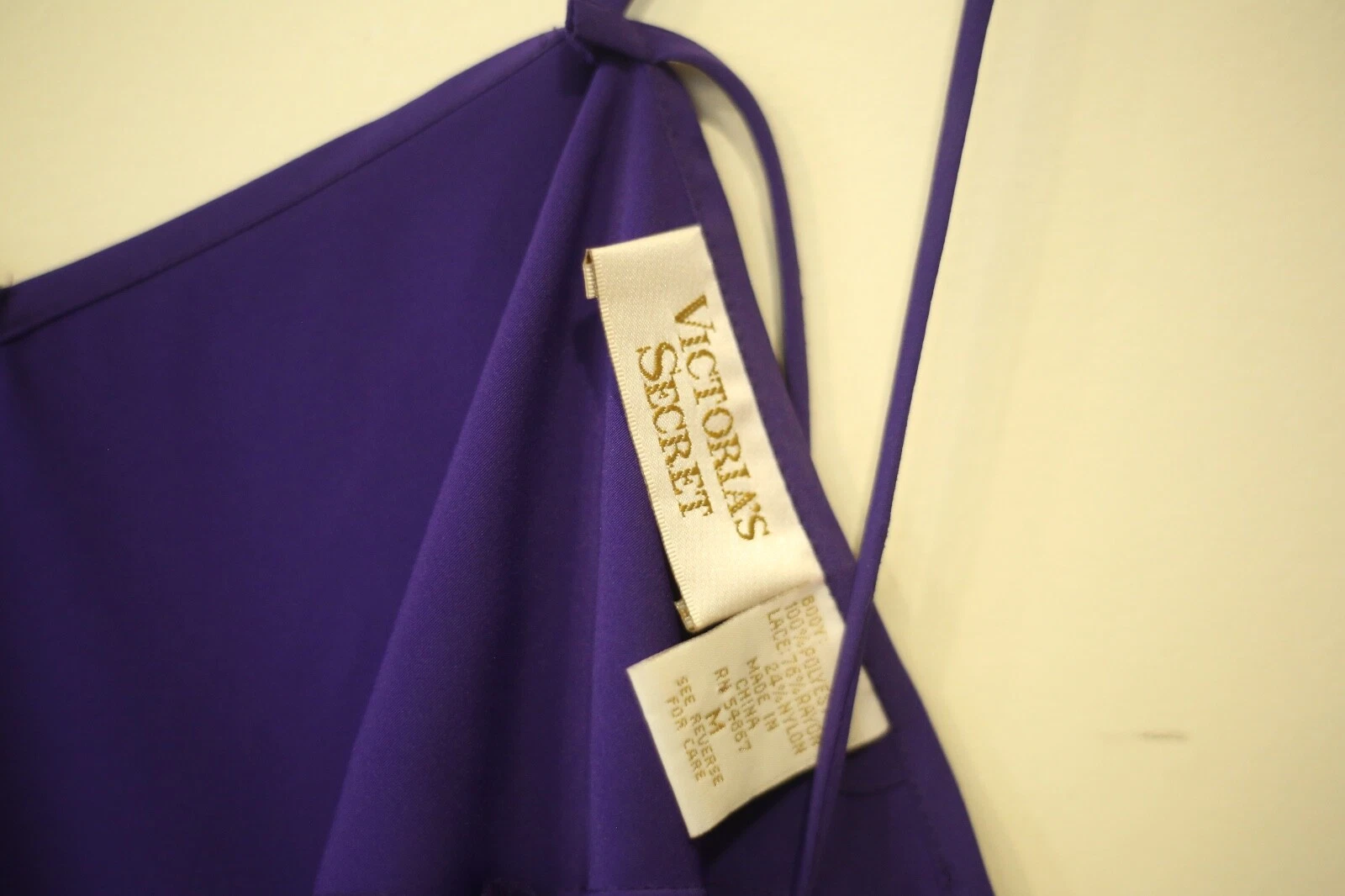 UNDERCOVER Mini Abito Slip Vintage Victoria's Secret G Label Donna Taglia M Viola Pizzo