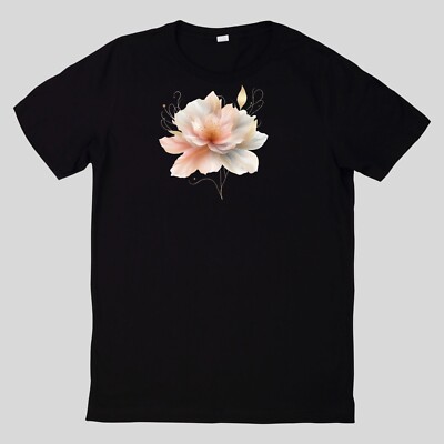 T-Shirt Goldglühende Blumen Baumwolle Fun Spaß Sprüche Lustig Cartoon