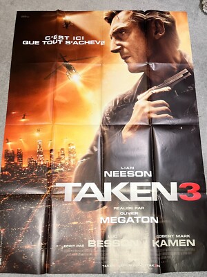 TAKEN 3 - ORIGINAL FRENCH CINEMA POSTER - FOLDED - 120cm x 160cm