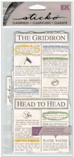 NIP EK Success Sticko Classfieds FOOTBALL Sports Scrapbook Cardstock Stickers