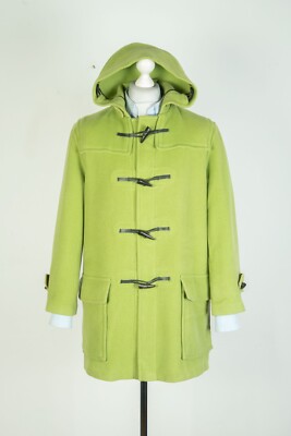 Burberry London Green Wool Men's Trench Duffle Coat Jacket Size S