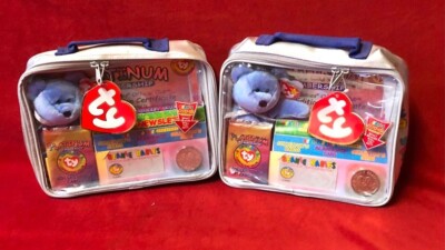 2x Ty Beanie Babies offizieller Club Platinum Edition Tasche / NEU + ungeöffnet