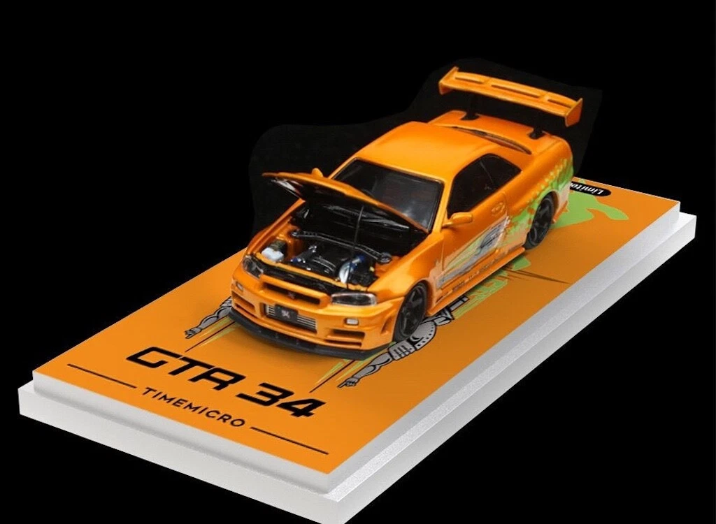 TM 1:64 Scale Skyline GTR R34 Z-Tune NFS Figure Sports Model