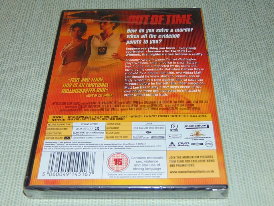 Out Of Time DVD Denzel Washington 2004 (UK Region 2) NEW SEALED - Image 2 of 2