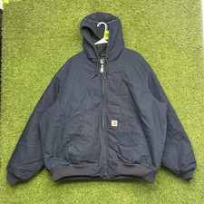 Carhartt Jacket Mens 2XL Loose Fit Workwear Quilt Lined Work Model 0J0140-M Blue