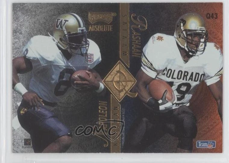 1995 Playoff Absolute Quad Series Ki-Jana Carter Tyrone Wheatley #Q43 Rookie RC - Image 2 of 2