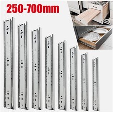 1-10Pairs Drawer Runners Grooved Ball Bearing Slides Cabinet Draw Rail 45mm UK