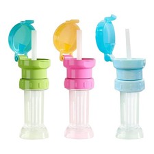Kids Water Bottle Cap Spill Proof Juice Water Bottle Twist Cover Top Straw