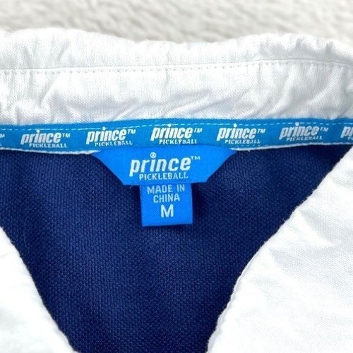Polo Prince Pickleball uomo M rosso navy bordo bianco manica corta atletica - Foto 3 di 6