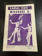 1955 Kansas State Wildcats Missouri Tigers Mizzou Team Signed Basketball Program