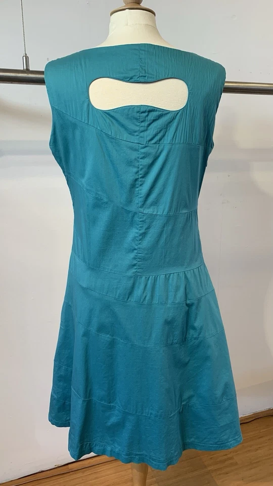 * Skunkfunk * SKFK * Kleid TÜRKIS aus ECO Baumwollstretch Gr.42 toller Rücken - Bild 3 von 4