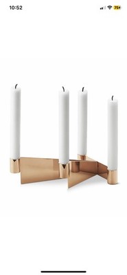 Georg Jensen Urkiola Stainless Steel PVD Candle Holder New!