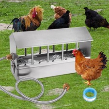 Automatic Chicken Waterer Large Metal Stainless Steel 10 Windows - Poultry