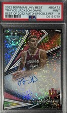 PSA 9 2022 Bowman University Speckle Auto /25 Best Trayce Jackson Davis Warriors
