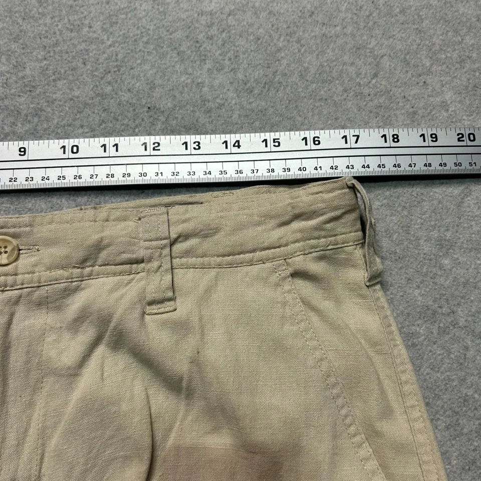 Pantalones Cortos De Colección Polo Ralph Lauren Carga Lino Para Hombres XXL Caqui Big Pony 14" Informales Foto 4 de 4