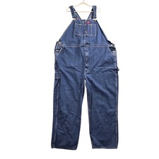 Dickies Mens Denim Bib Overalls 58x32 Indigo Carpenter Workwear Utility Blue