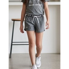 NWT Under Armour Girls Athletic Gray Shorts  Drawstring - Size YLarge