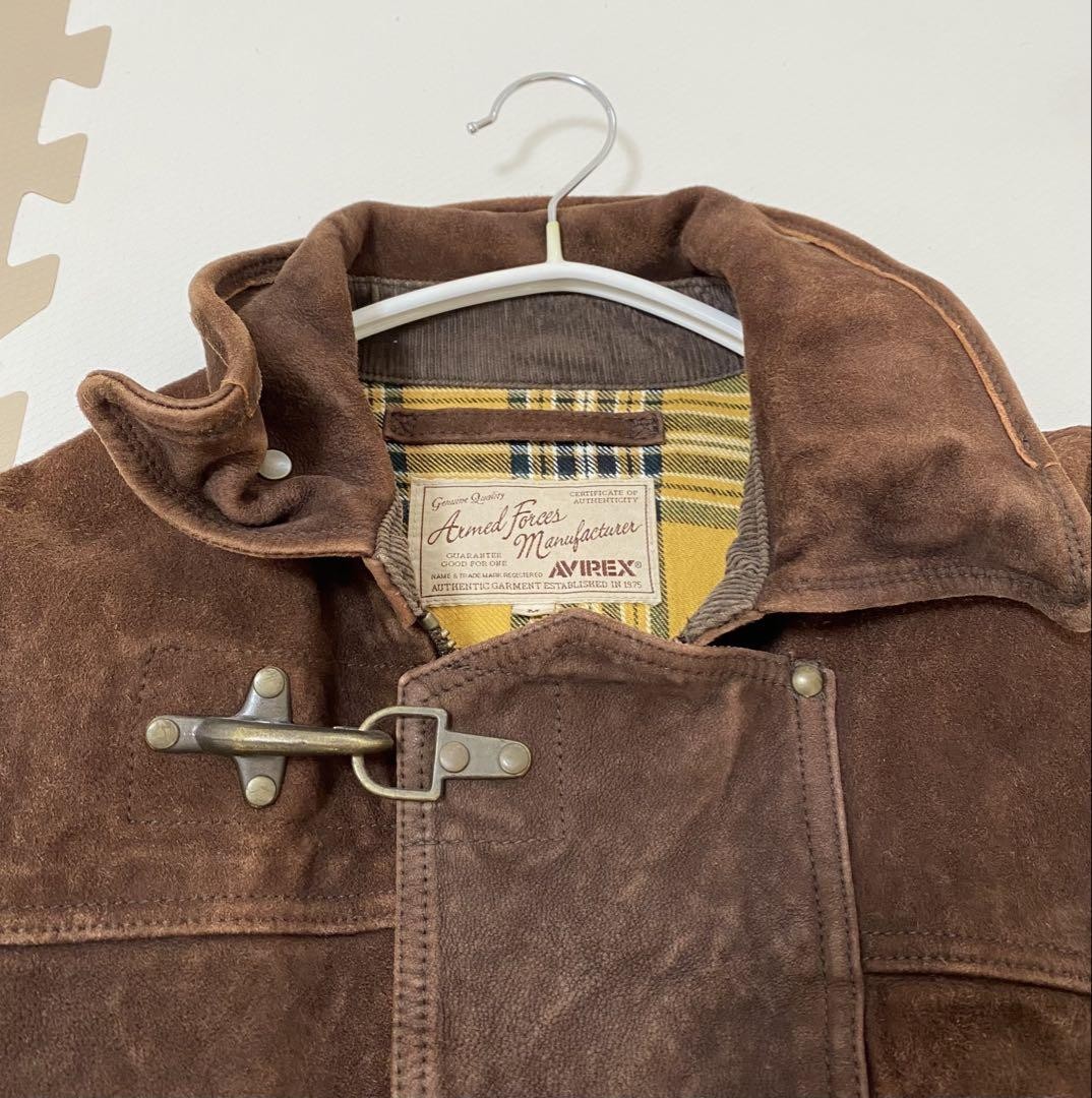 AVIREX Suede Fireman Jacket M Brown Width 52cm Length 67cm | eBay