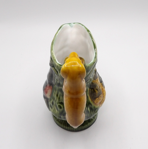 Olfaire Portugal Majolica Style Hunting Themed Game Rabbit Dog Handle Pitcher Ju - Picture 16 of 21