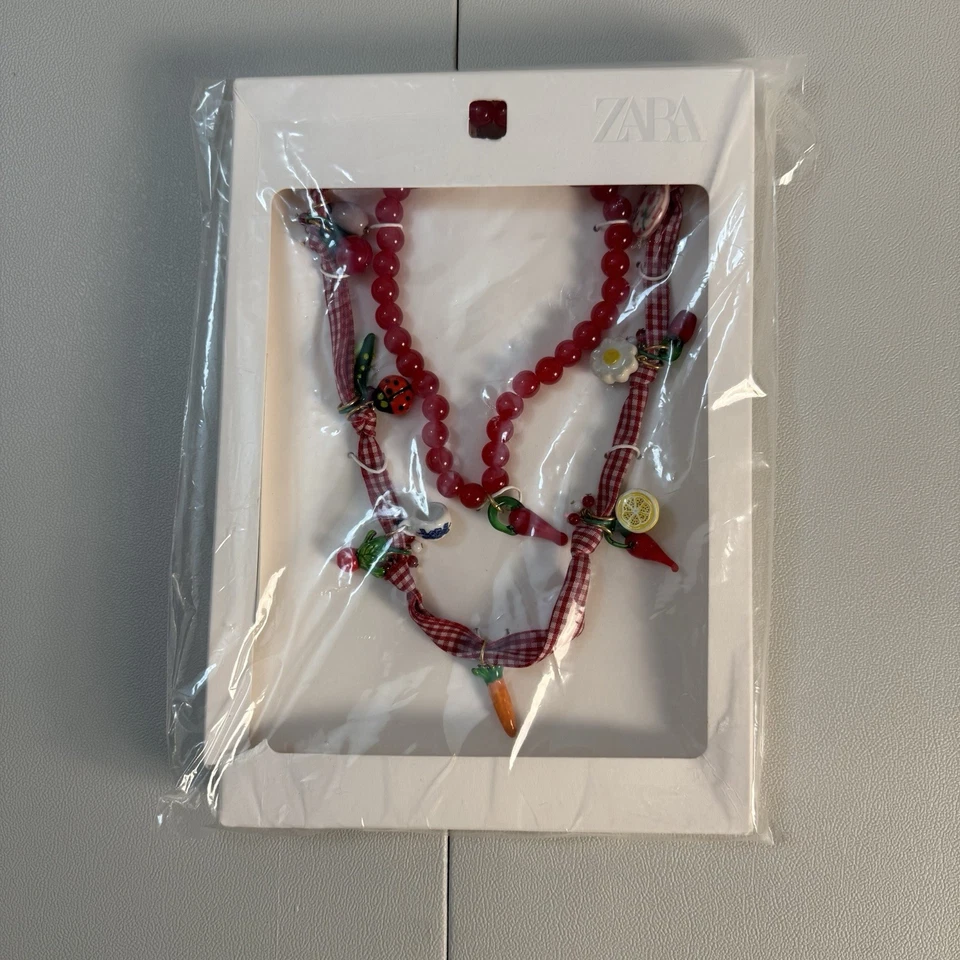ZARA WOMAN NWT SS25 PACK OF 2 ROPE NECKLACES WITH FRUIT 4548/069/330 - Image 2 of 4