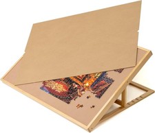 1500 Piece Tilting Jigsaw Puzzle Board with Wooden Cover Adjustable Puzzle Boar