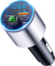 Aggiornato Trasmettitore FM Bluetooth 5.3 per Auto, [Ricarica Rapida] Bluetooth