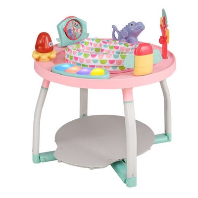 5-in-1 Baby Activity Center Interactive Bounce Seat with Removable Toys-Pink - C