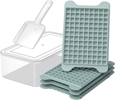 Mini Ice Cube Tray for Freezer:  Nugget Ice Cube Tray with Bin - Crushed Ice Tra