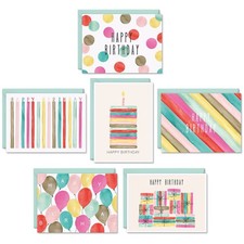 Sweetzer&Orange Watercolor Bulk Birthday Cards Assortment 48pc Bulk Happy Day