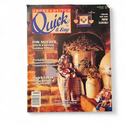 Quick & Easy Cross Stitch Apr/May 1990   Mother's Day, Passover, Samplers