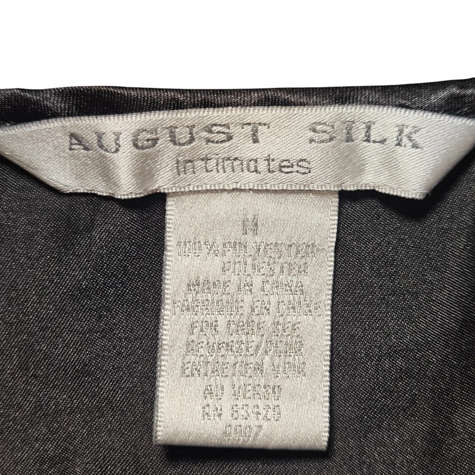 Vintage August Silk Intimates Floral Satin Chemise Slip Dress M Coquette 90s Y2K - Image 3 of 4