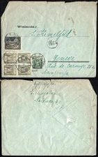 Poland 1920 Cover, Kielce to Geneva, Multi Franking, Poczta Polska Early Republi