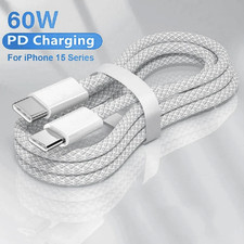 USB-C to Type-C Fast Charging Cable 60W PD Braided Cord for iPhone 15 Samsung