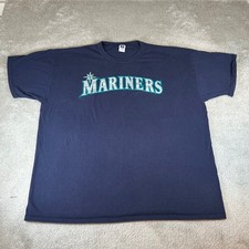 Vintage 1996 Russell Athletic Seattle Mariners T-Shirt Mens XXL Navy Blue MLB