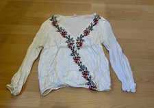 Bluse weiß rot Blumen Springfield Folklore Gr. 34 S
