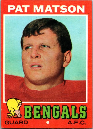 Pat Matson #72 Football Cards 1971 Topps card price