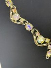 vintage sign, Cora aurora borealis AB rhinestone gold town for drop necklace1950 — photo 2
