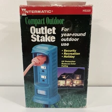Green Intermatic HS312 Outdoor Outlet Stake extension cord - Open Box