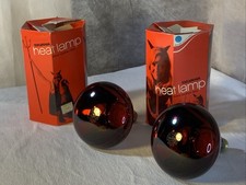 Sylvania Heat Lamp Vtg Infrared 250W Original Red Box Thaws Dries Pair NOS Lot