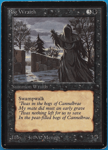Bog Wraith Beta PLD Black Uncommon MAGIC GATHERING CARD (ID# 497392) ABUGames - Picture 1 of 2