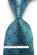 New Classic Paisley Green Brown JACQUARD WOVEN 100 Silk Men's Necktie Tie