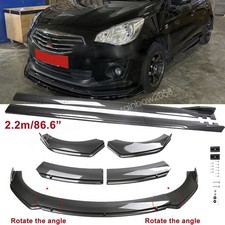 For Mitsubishi Mirage Lancer Front Bumper Lip Splitter Side Skirt Carbon Style For Mitsubishi Mirage Lancer Front Bumper Lip Splitter Side Skirt Carbon Style