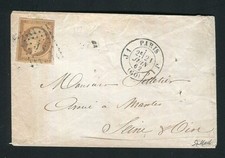 Superbe lettre de Paris pour Mantes ( 1862 ) - Cachet Lettres Romaines JS & 1529
