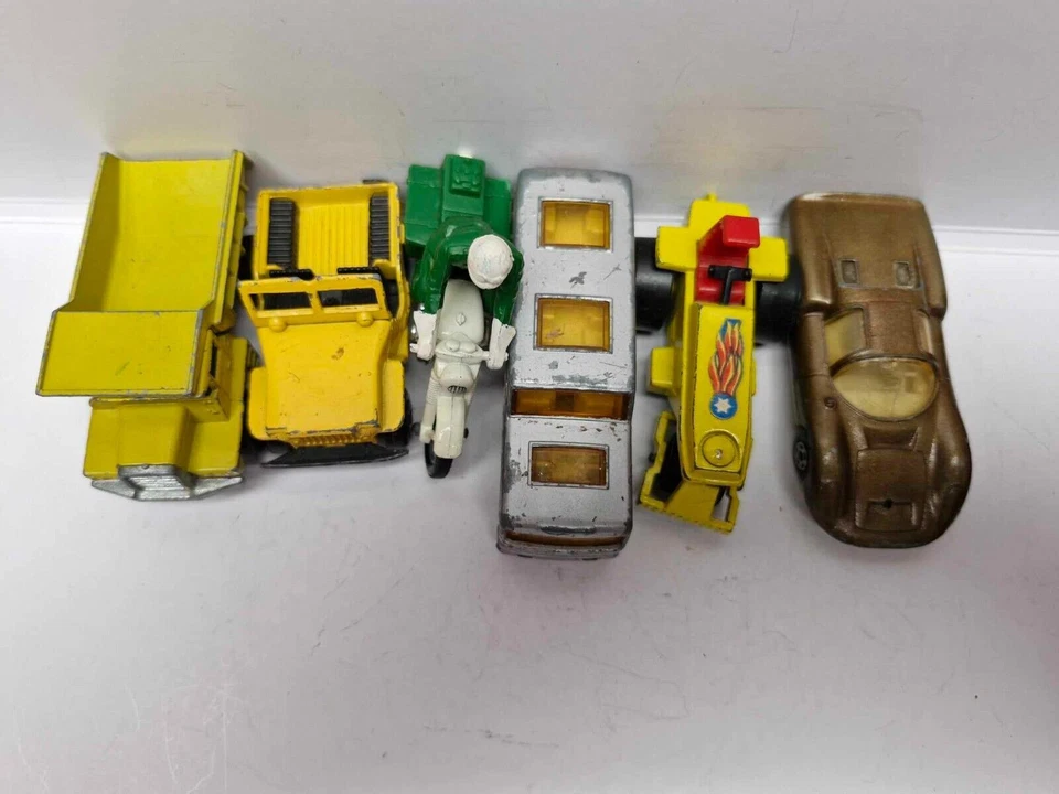 Lot of 6 early Matchbox Superfast: Jeep Dump Truck Honda Roller Porsche Coach"E" - Image 3 of 4